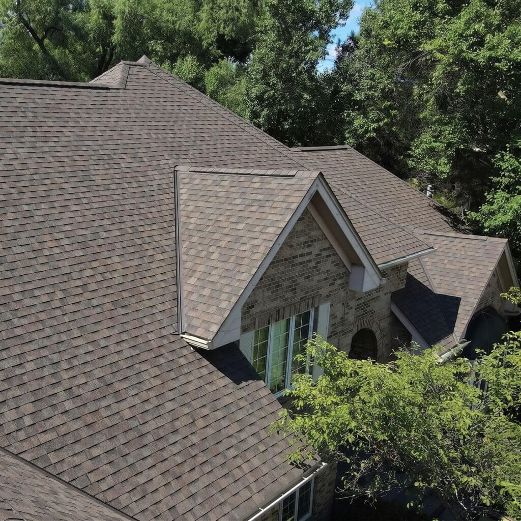 A roof with architectural shingles 